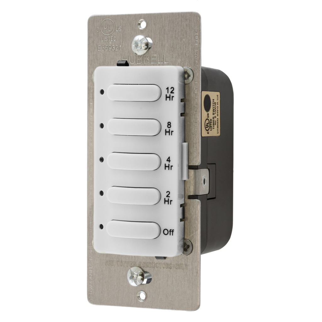 Product image for Hubbell DT5012W 12-Hour Timer, 8.3A 120/2