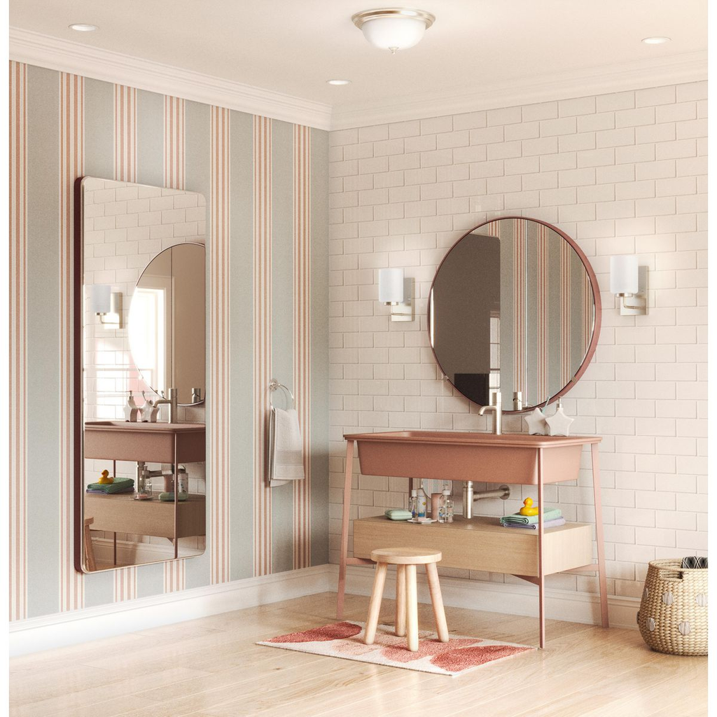 Two-Light Brushed Nickel flush mount ceiling light