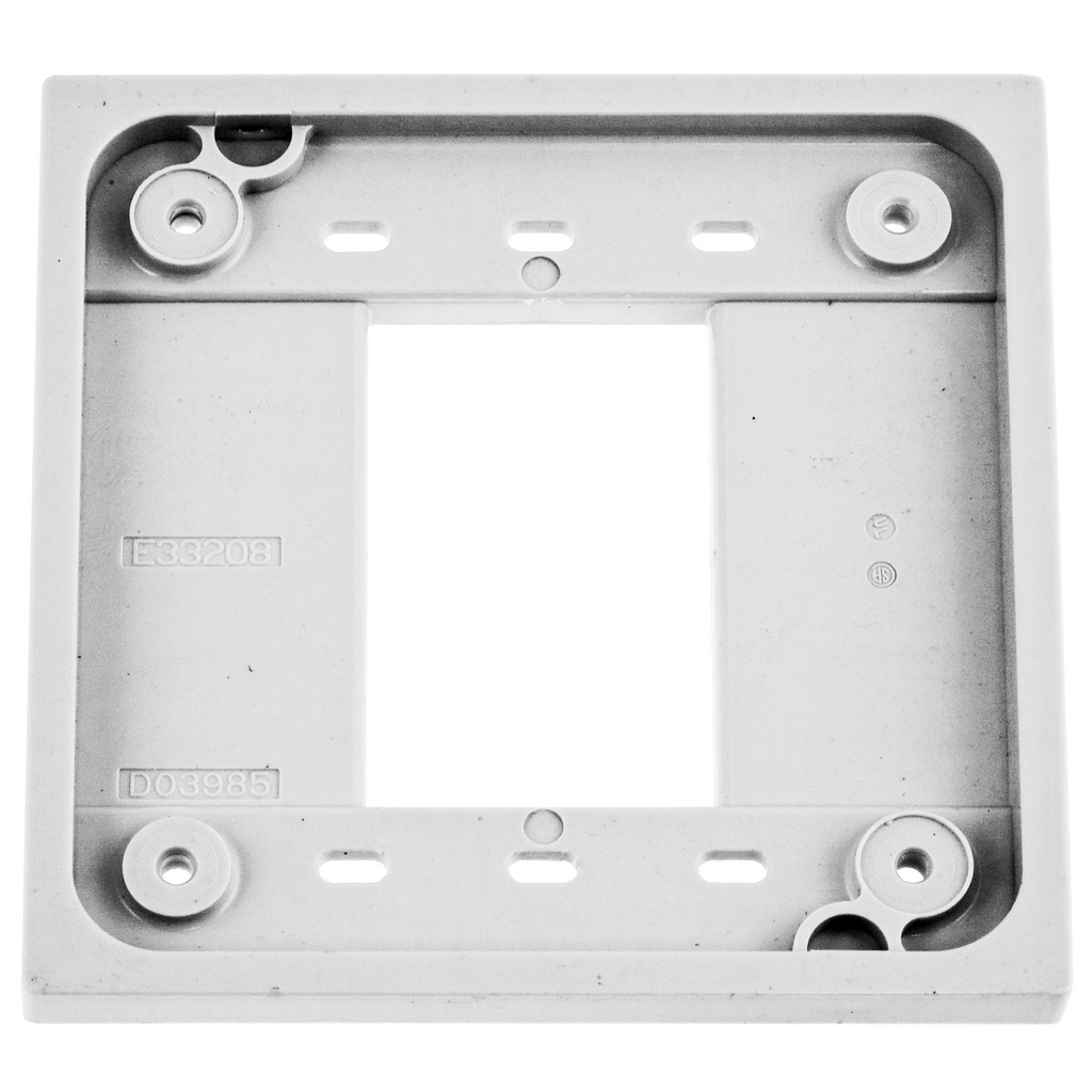 Mayer-DDS-Straight Blade Devices, Accessories, 4-Plex Adapter Plate for 1 and 2 Gang device boxes, White, Single Pack-1