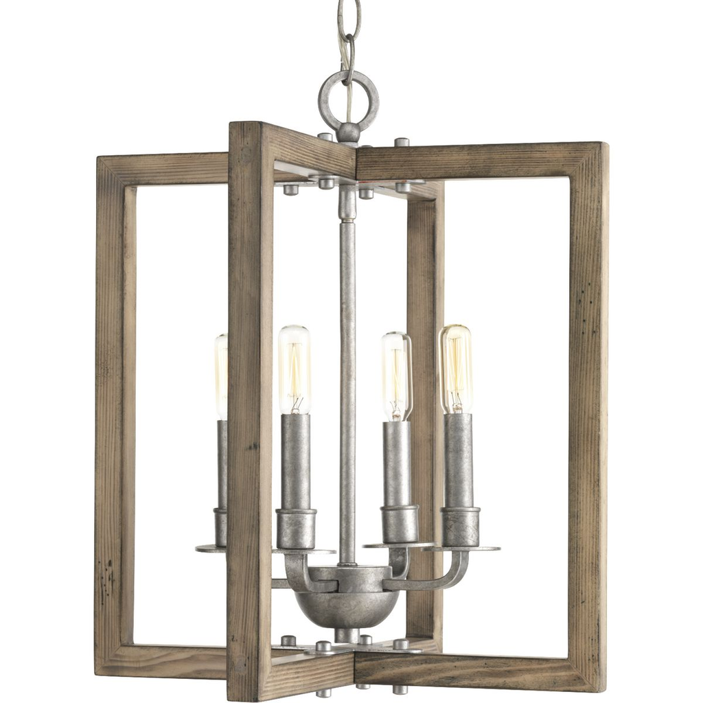 Product image for Progress P4760-141 Turnbury Collection Four-Light Galvanized Finish Coastal Chandelier Light