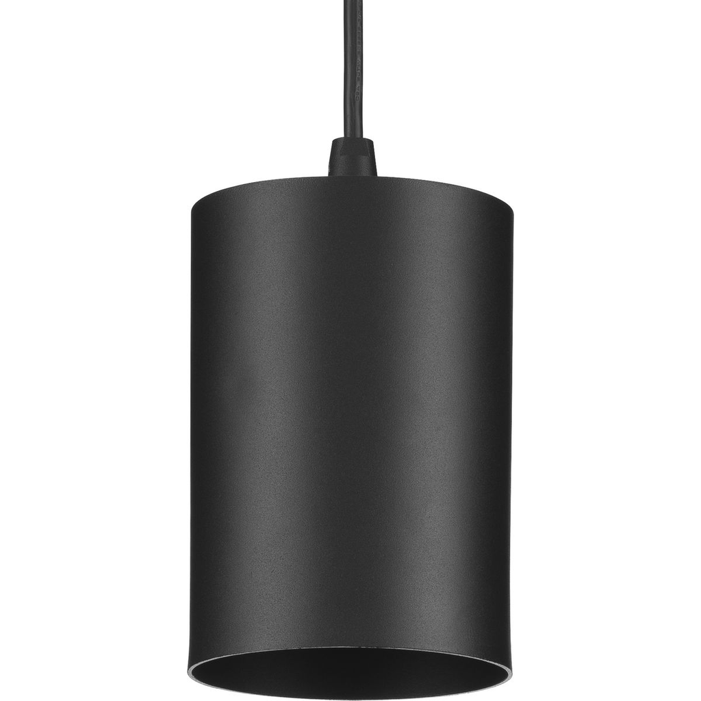 Product image for Progress P500355-031 5" Black Outdoor Aluminum Cylinder Cord-Mount Hanging Light