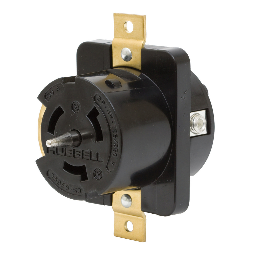 Product image for Hubbell CS6369L 50 Amp 125/250 VAC Locking FeMale Receptacle