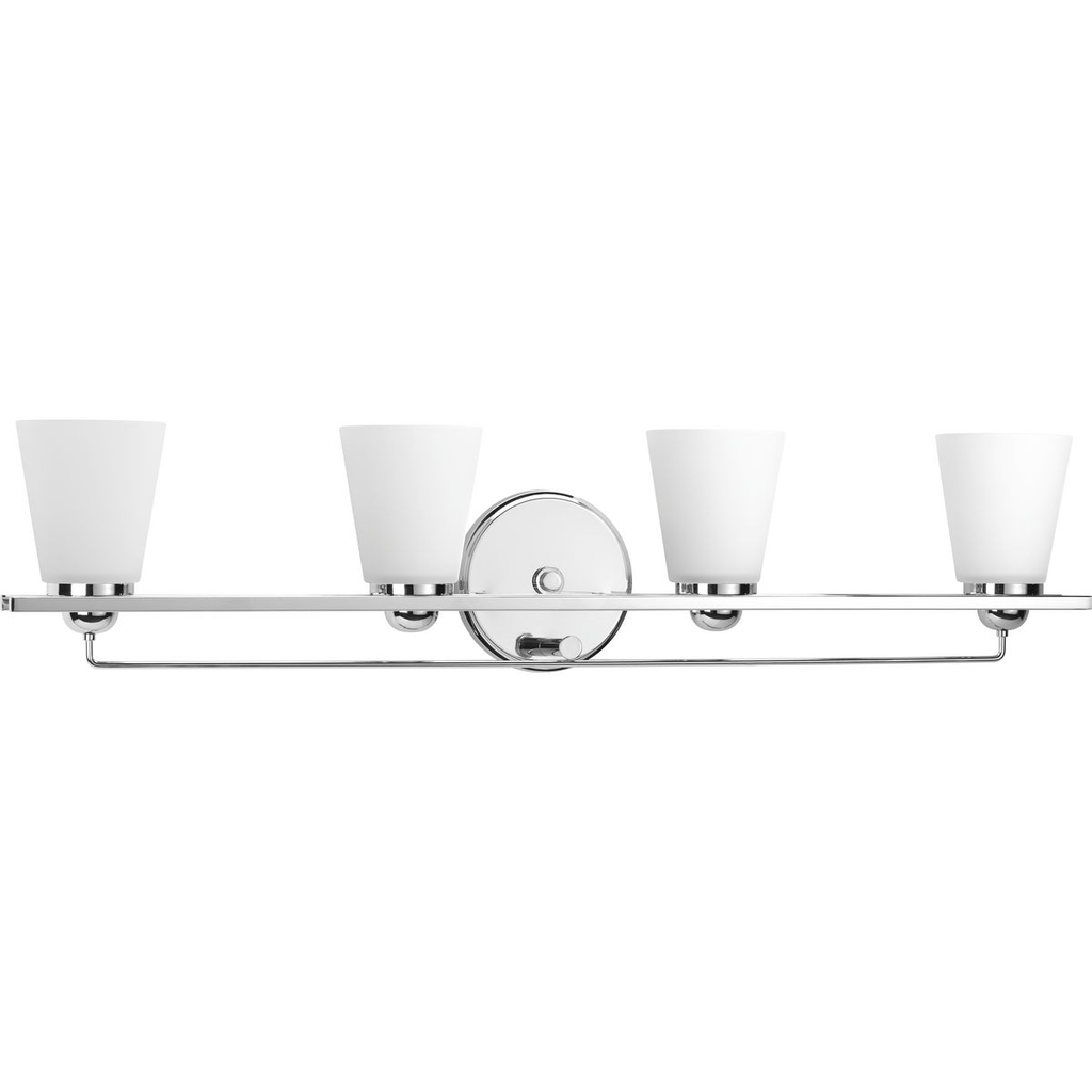Product image for Progress P300003-015 Flight Collection Four-Light Polished Chrome Etched Glass Coastal Bath Vanity Light