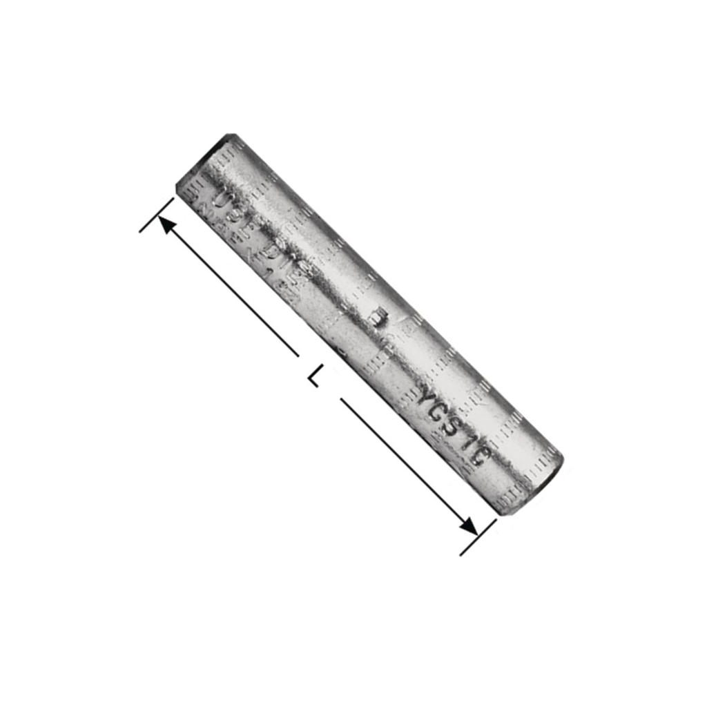 Product image for Burndy YDS4C HYSPLICE Single Sleeve Full Tension Splice, Accommodates Wire: #4 Cu STR (Hard, Medium, or Soft Drawn), Die Index: 162, Made of copper tubing, Installed with standard tools and dies