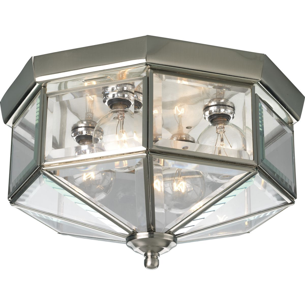 Product image for Progress P5789-09 Four-Light Beveled Glass 11-1/8" Close-to-Ceiling