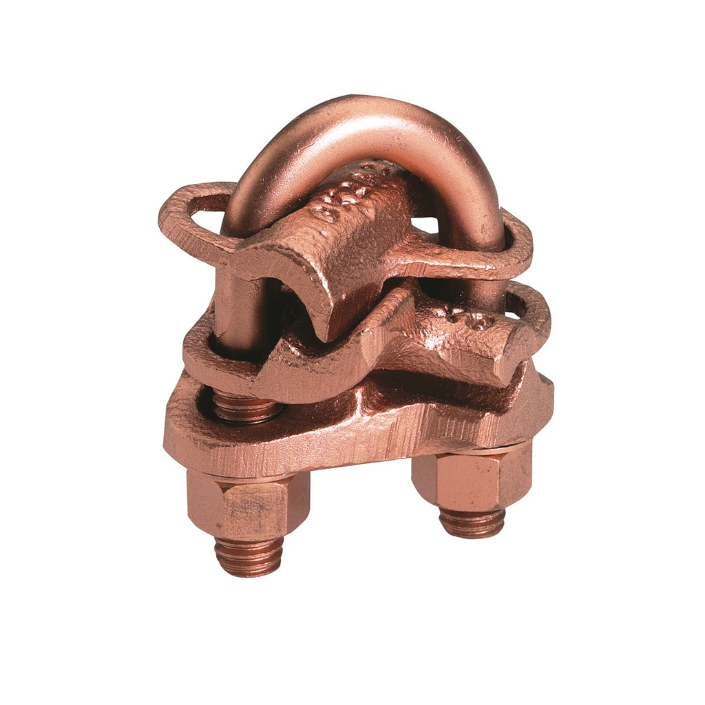 Product image for Burndy GX3434 Cast Cu Alloy Ground Connector, 300 - 500 Kcmil( A ), 300 - 500 Kcmil( AA ), 3/4" Rod Dia, Bronze H/W