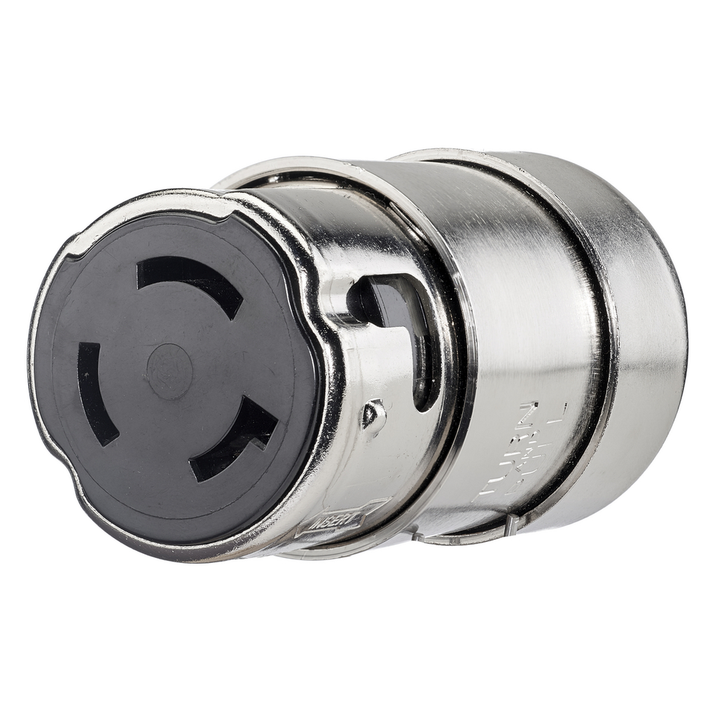 Product image for Hubbell HBL63CM60 50 Amp 125 Volt 2-Pole 3-Wire Locking Connector Body