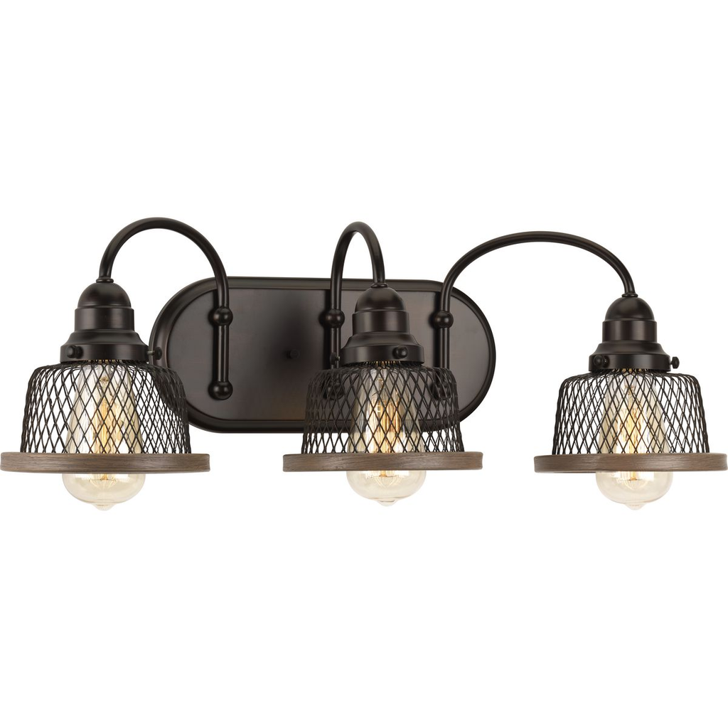 Product image for Progress P300044-020 Tilley Collection Three-Light Antique Bronze Coastal Bath Vanity Light