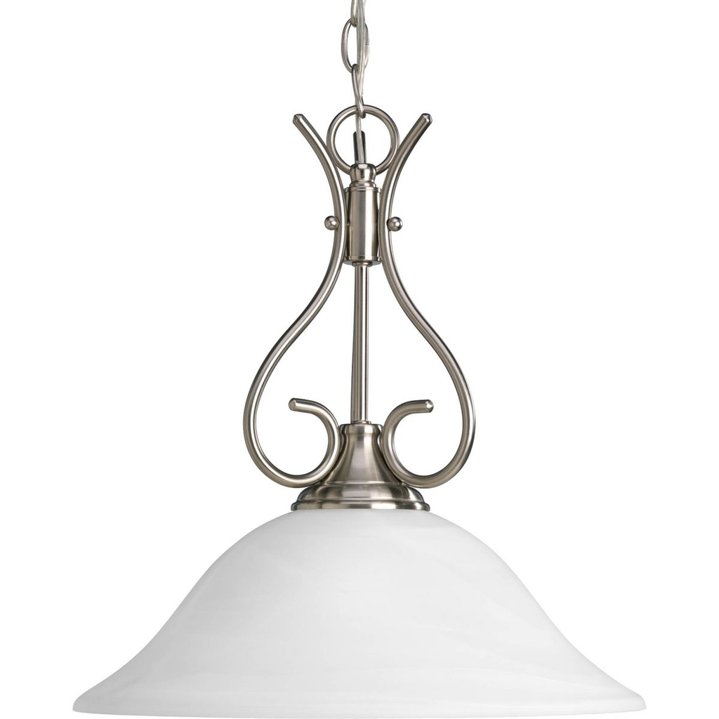 Progress P5091-09 Alabaster Glass One-Light Brushed Nickel Traditional Pendant Light Product image for Progress P5091-09 Alabaster Glass One-Light Brushed Nickel Traditional Pendant Light