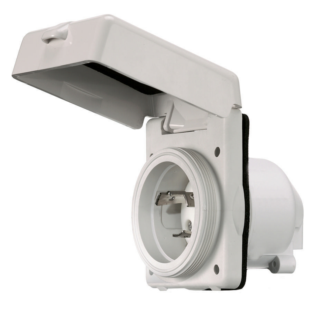 Product image for Hubbell HBL303NM Marine HULL INLET, 30A 125V, NM