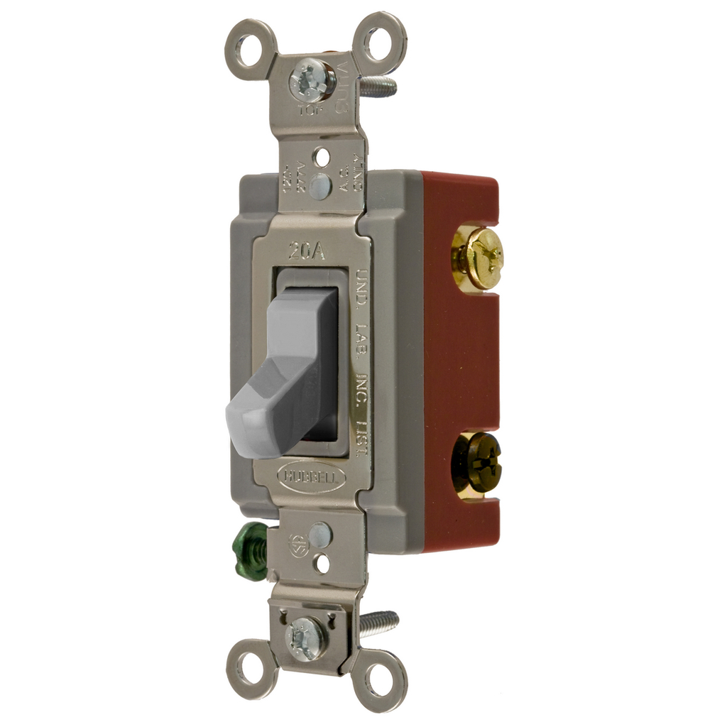 Product image for Hubbell HBL1224GY 20 Amp 120/277 VAC 4-Way Gray Toggle Switch