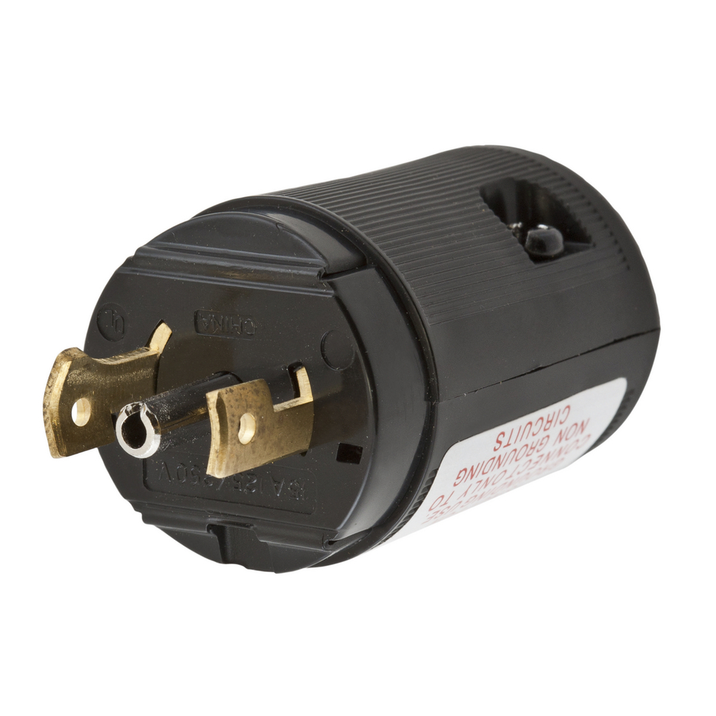 Hubbell HBL7485-V 15A 125/250V Midget Twist-Lock VALISE Black Nylon Plug, Straight Product image for Hubbell HBL7485-V 15A 125/250V Midget Twist-Lock VALISE Black Nylon Plug, Straight