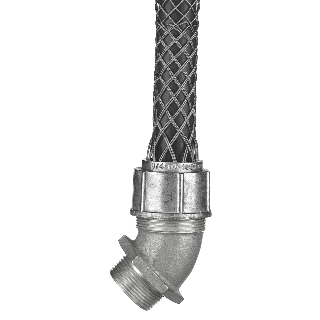 Product image for Hubbell / Kellems 074011060 Deluxe Cord Grip, 45? Male, 1.125-1.250", 1.25" with Mesh