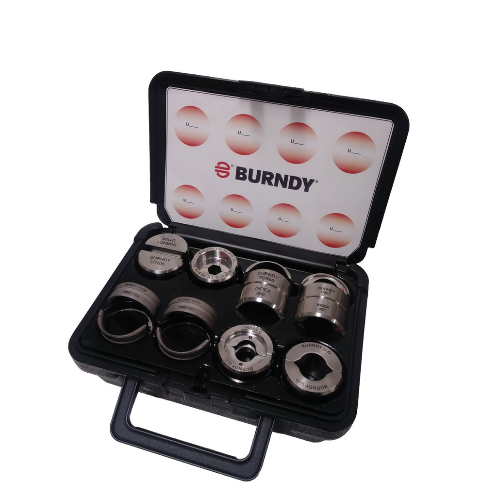 Product image for Burndy UDIEKITHYGRD U Die kit with 7 Dies to install HYGROUND® and U2CABT for pre-crimping ground rods
