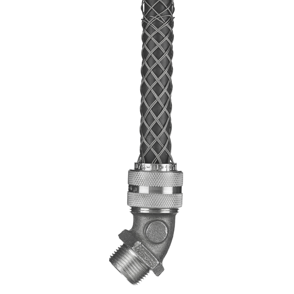 Product image for Hubbell / Kellems 074011051 Deluxe Cord Grip, 45? Male, .625-.750", 3/4" with Mesh