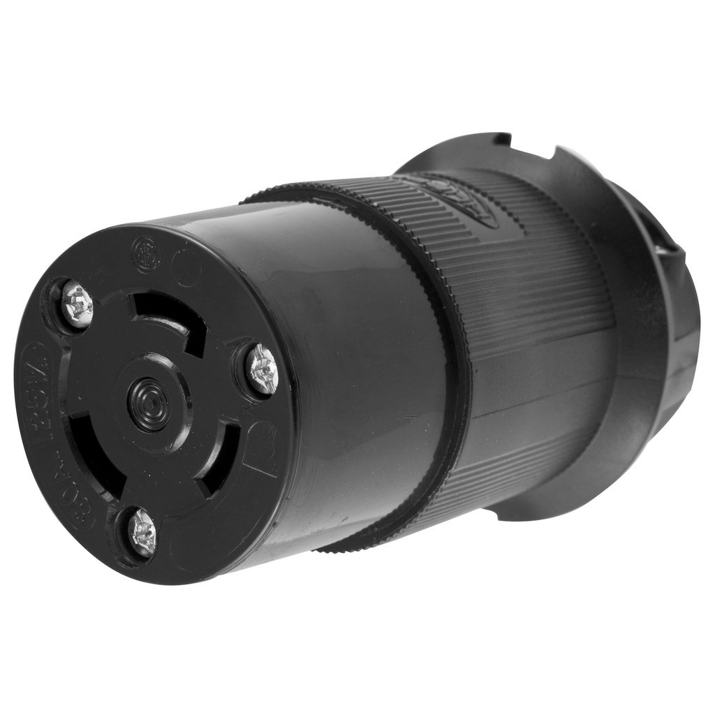 Product image for Hubbell HBL2613BK Locking Connector, 30A 125V, L5-30R, BK