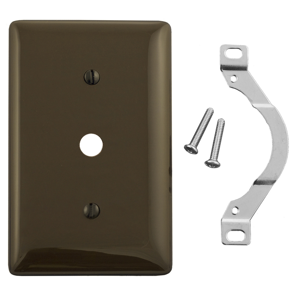 Product image for Hubbell NP12 WALLPLATE, 1-G, .406" OPNG, STRP MT, BR
