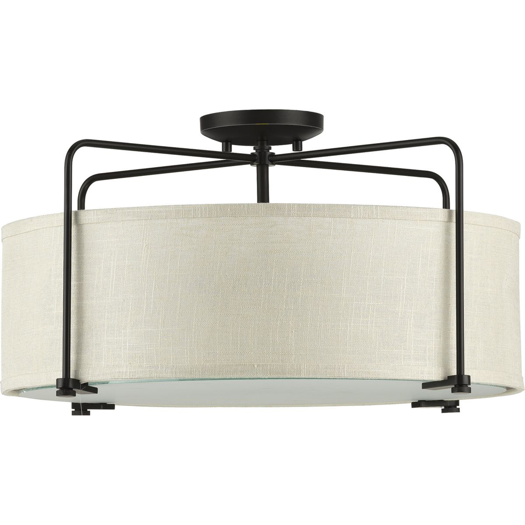 Product image for Progress P350110-020 Kempsey Collection Three-Light Semi-Flush Convertible