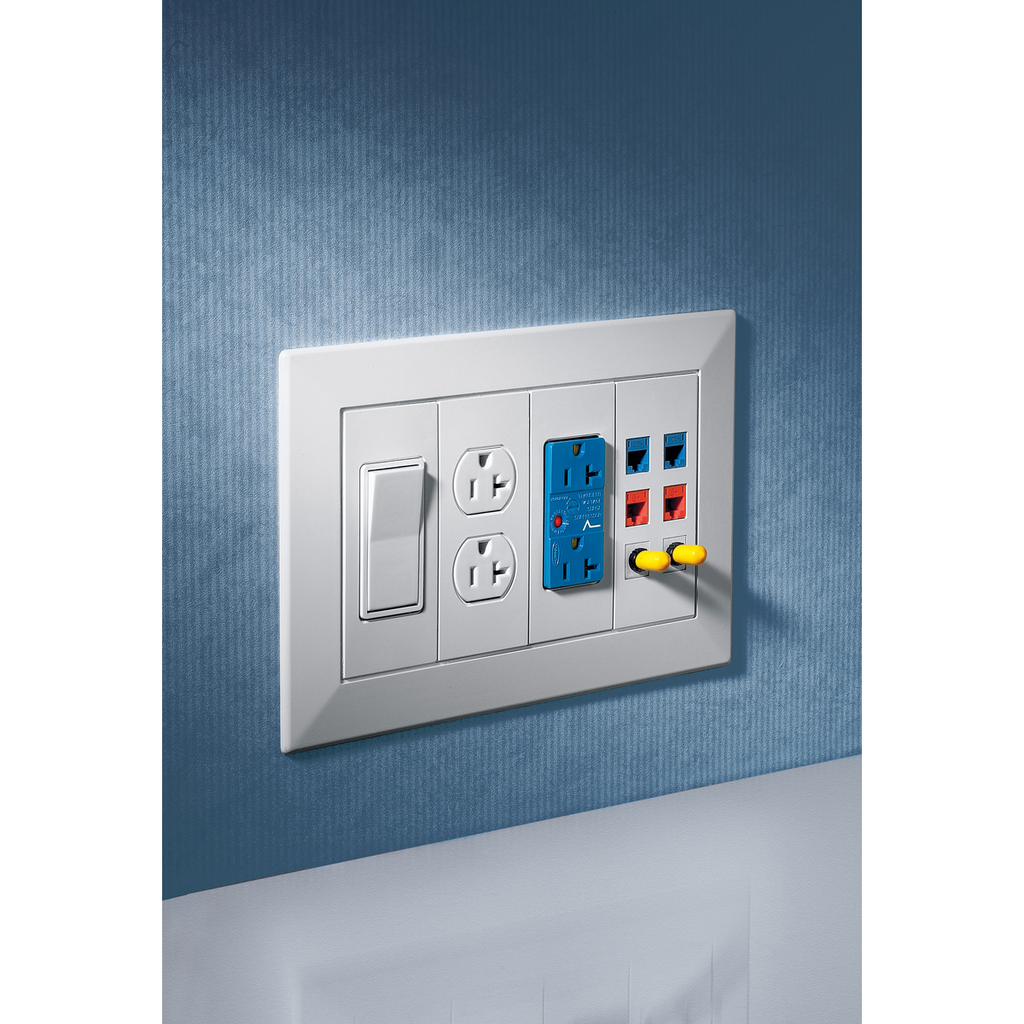 Hubbell HBLTRIM4WWA WALL BOX TRIM PLATE, 4G, WH Cooper Electric