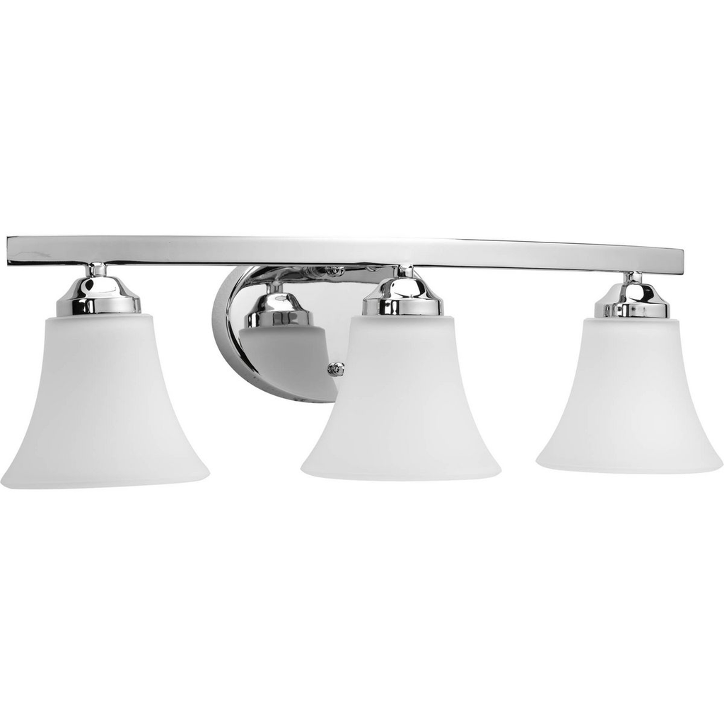 Product image for Progress P2010-15 Adorn Collection Three-Light Polished Chrome Etched Glass Traditional Bath Vanity Light