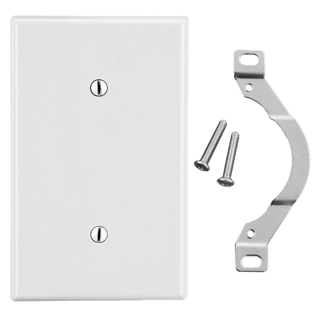 Product image for Hubbell Wiring Devices P14W 1-Gang White Nylon Standard 1-Blank Strap Mount Wallplate