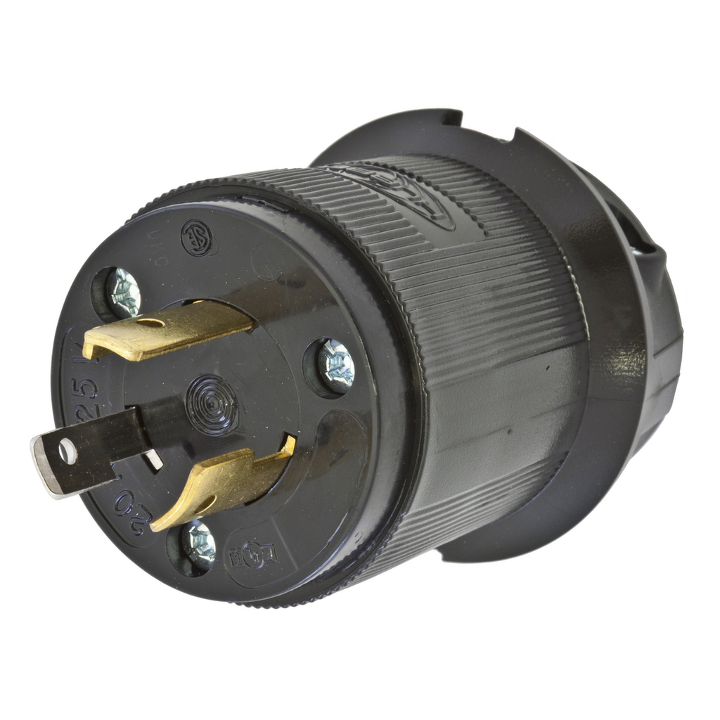 Hubbell HBL2311BK Locking Plug, 20A 125V, L5-20P, BK Product image for Hubbell HBL2311BK Locking Plug, 20A 125V, L5-20P, BK