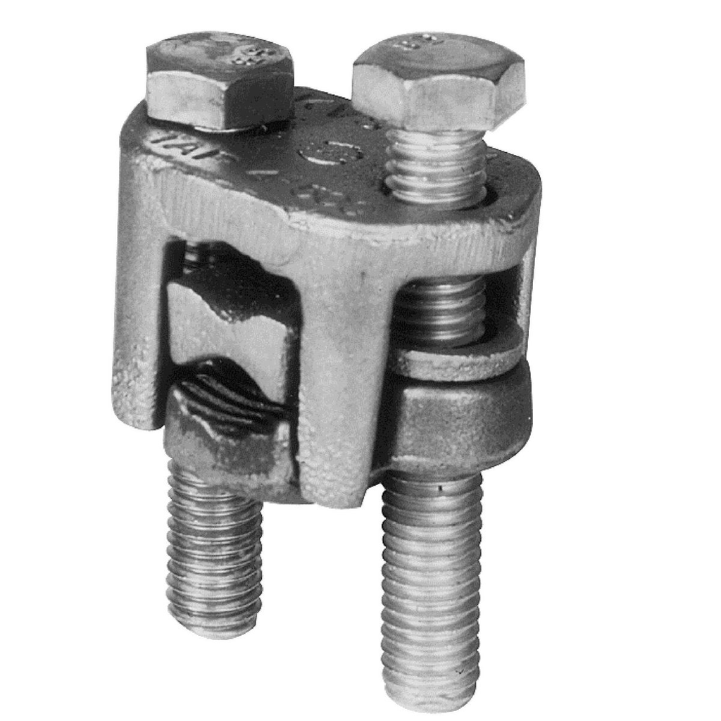 Product image for Burndy KVSW26 Mechanical Connector For CUWeld and Copper Supplied with a CU alloy Spacer that separates run and tap conductors, Run: 2 str - 2/0 str, Tap:6 sol - 2/0 str