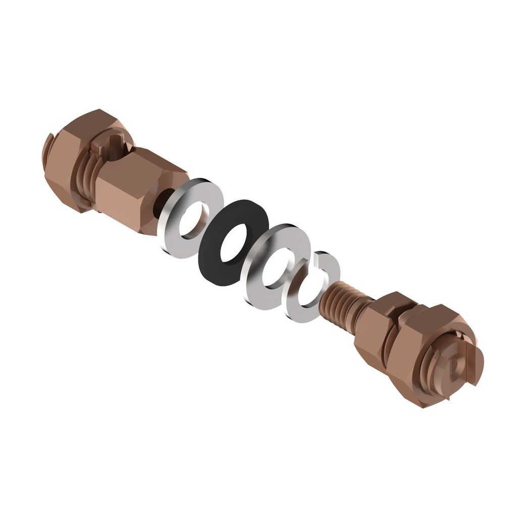 Product image for Burndy KCKF23 Mechanical Bulkhead Ground Connector Kit; Accommodates: #8 - #2 AWG Stranded, #10 - #1 AWG Solid Copper; Nut Torque: 275 in-lbs