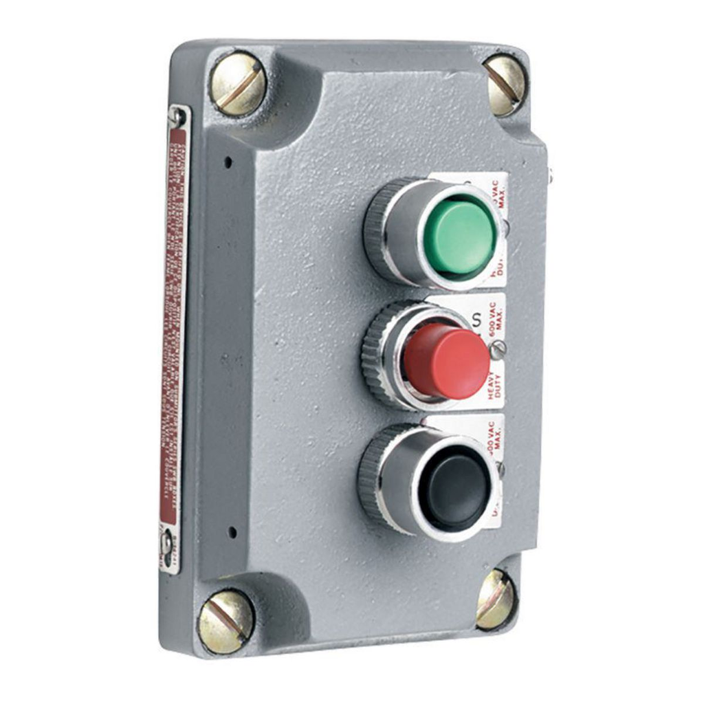 Product image for Killark XCS-0A8 XCS Series- Cover with Device - Momentary Contact Three Mini Red-Green-Black Push Buttons