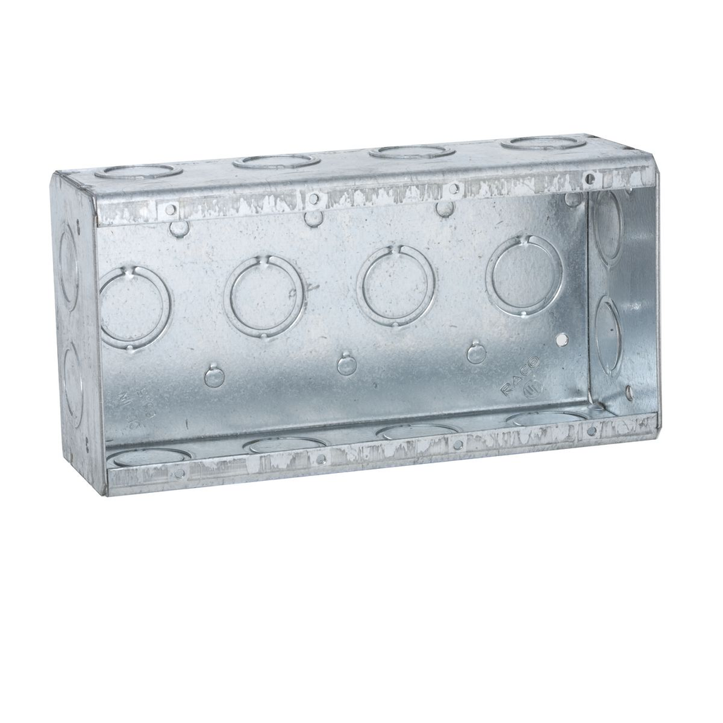 Mayer-DDS-4-Gang Masonry Box, Nongangable, 2-1/2 in. Deep, Sixteen Concentric KO’s-1