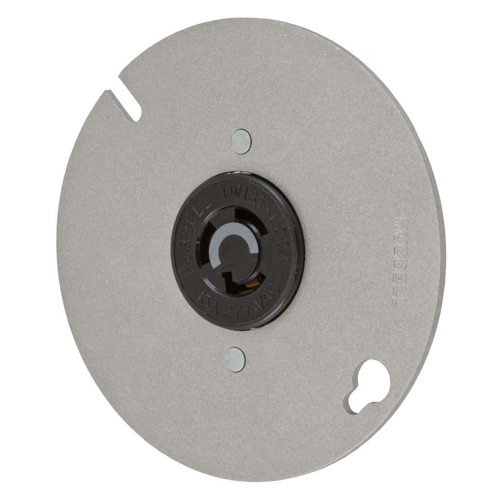 Product image for Hubbell Wiring Devices HBL4761 15 Amp 277 VAC NEMA L7-15R Black Nylon Single Locking Receptacle