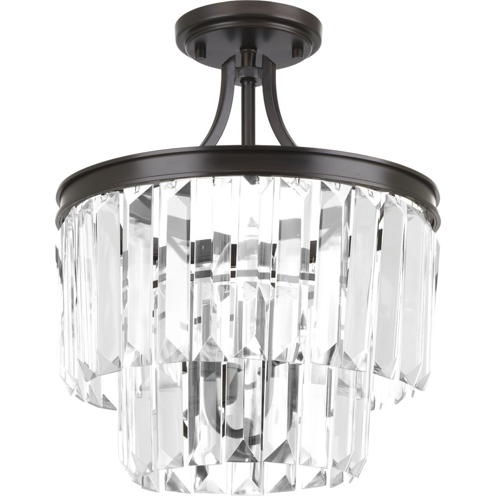 Product image for Progress P2325-20 Glimmer Collection Three-Light 15-1/2" Semi-Flush Convertible