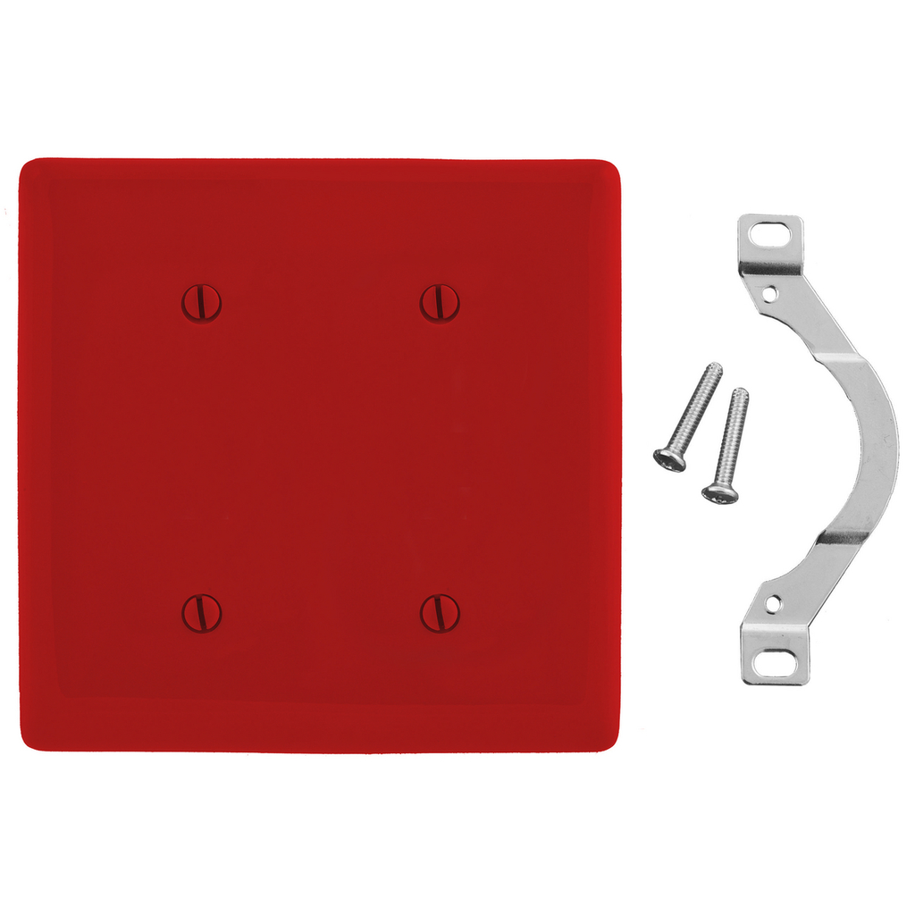 Product image for Hubbell NP24R WALLPLATE, 2-G, 2 STRP MT BLANK, RD