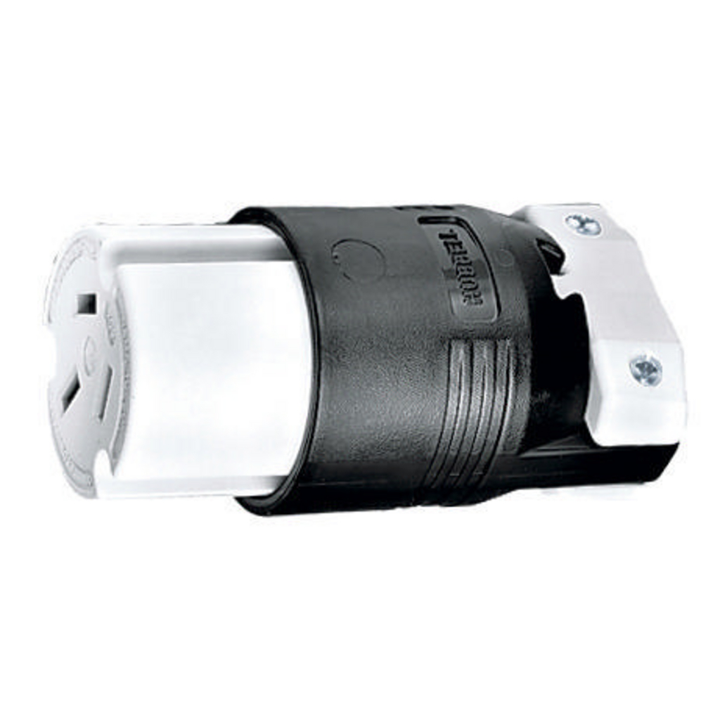 Product image for Hubbell HBL7515C 50 Amp 125/250 Volt 3-Pole 3-Wire NEMA 10-50R Black Straight Blade Connector
