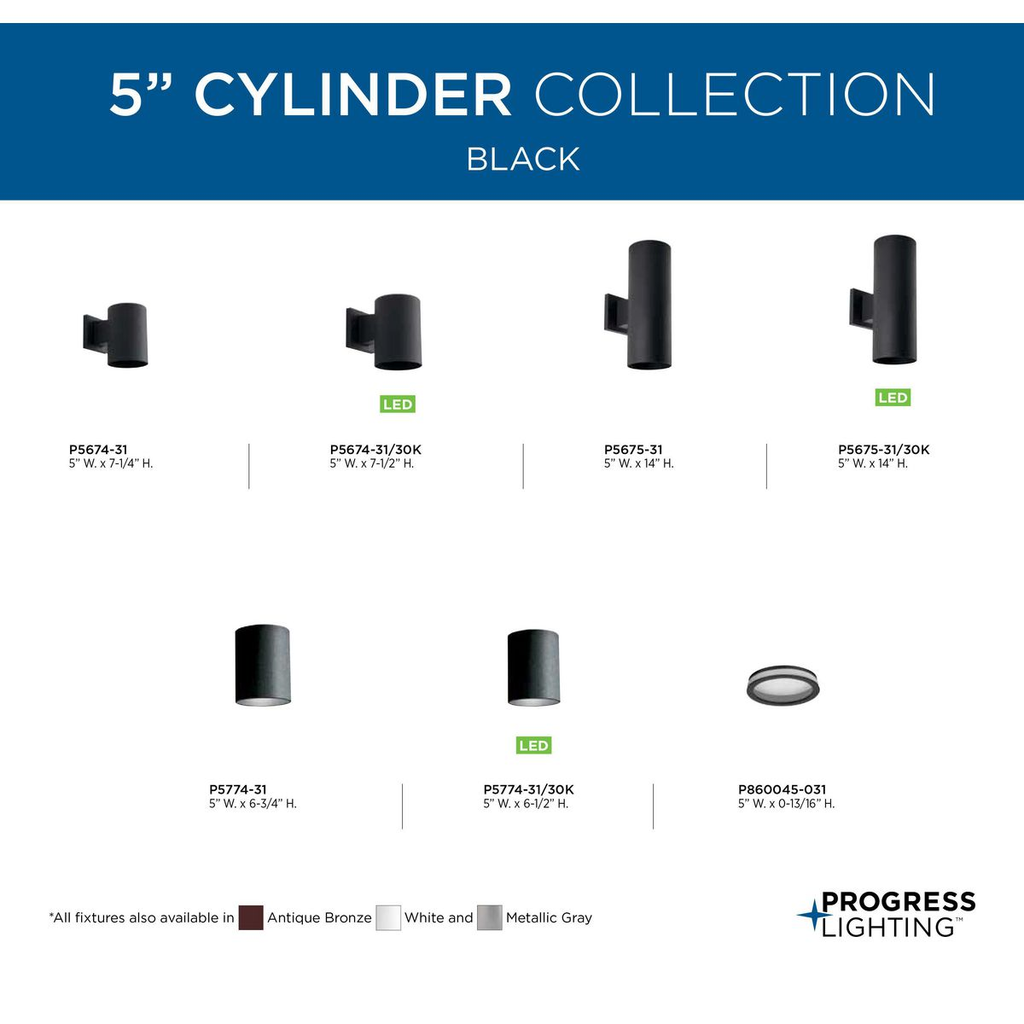 One-Light Ceiling Mount Cylinder