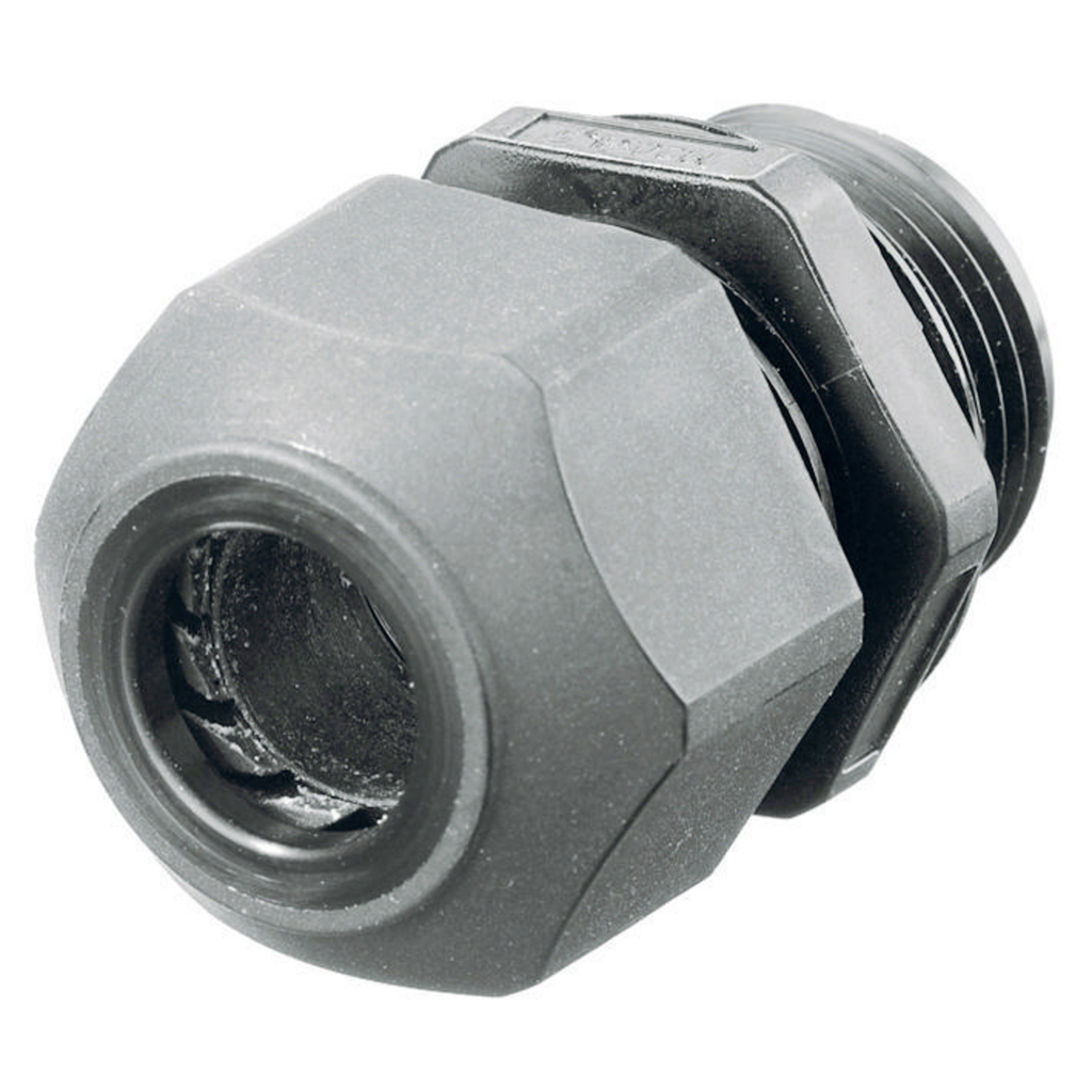 Product image for Hubbell SEC38GA 3/8 Inch Threaded 0.18 to 0.31 Inch Gray Non-Metallic Low Profile Cord Connector