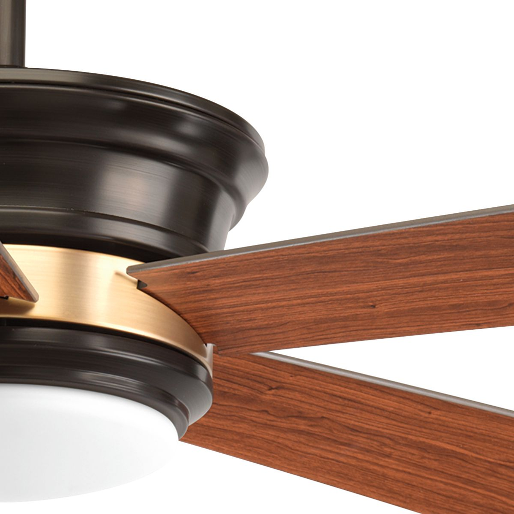 54" Antique Bronze 5 Blade Ceiling Fan w/ LED Light