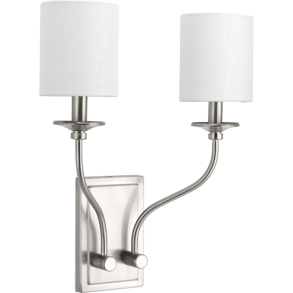 Product image for Progress P710019-009 Bonita Collection Brushed Nickel Two-Light Wall Sconce
