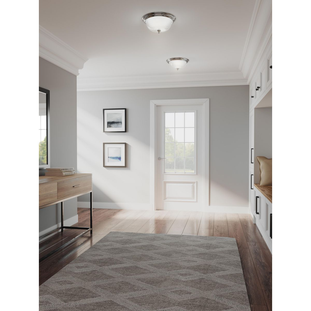 Two-Light Polished Chrome flush mount ceiling light