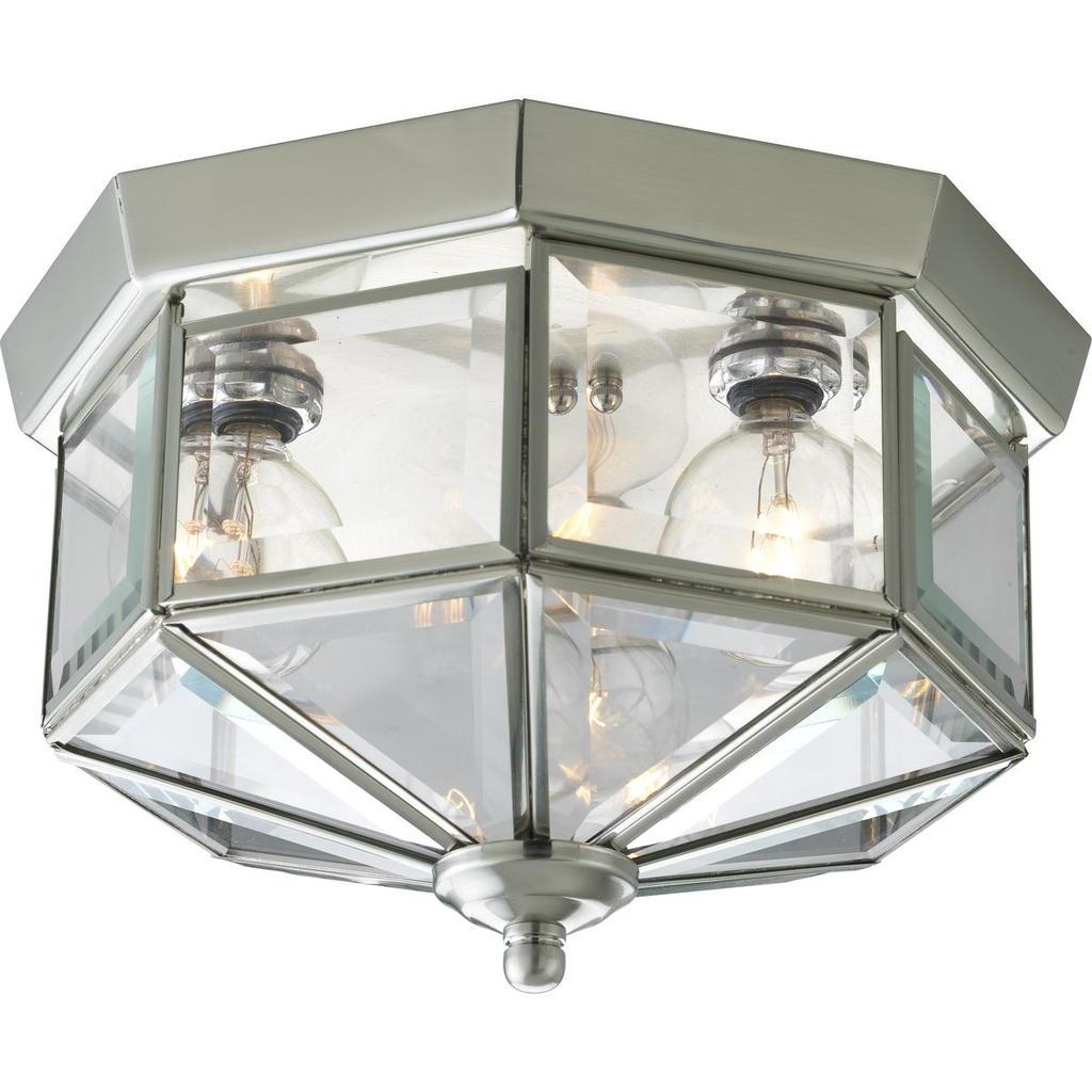 Product image for Progress P5788-09 Three-Light Beveled Glass 9-3/4" Close-to-Ceiling