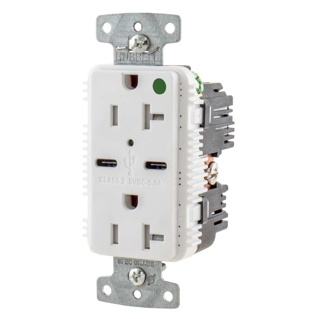 Product image for HWDK USB8300C5W RCPT HG DUP 20A 125