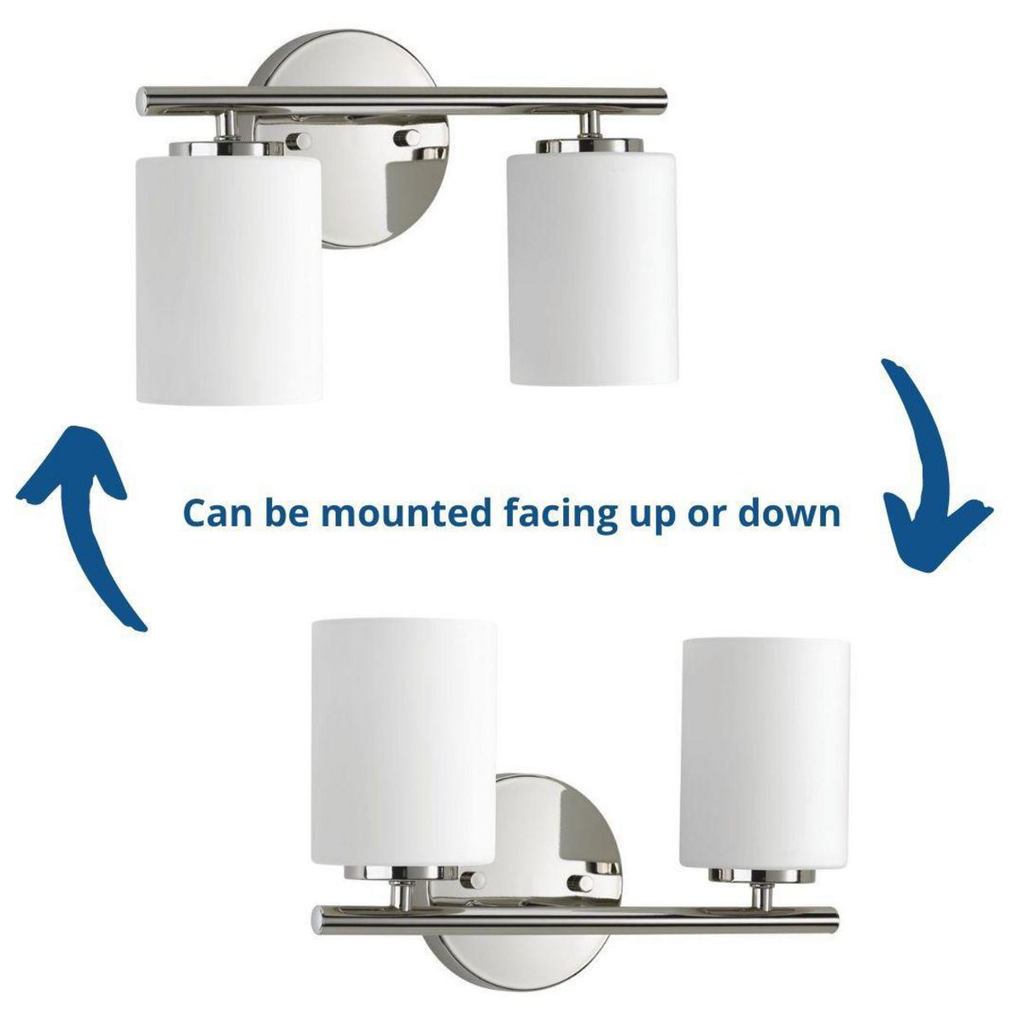 Two-Light Polished Nickel bath and vanity light