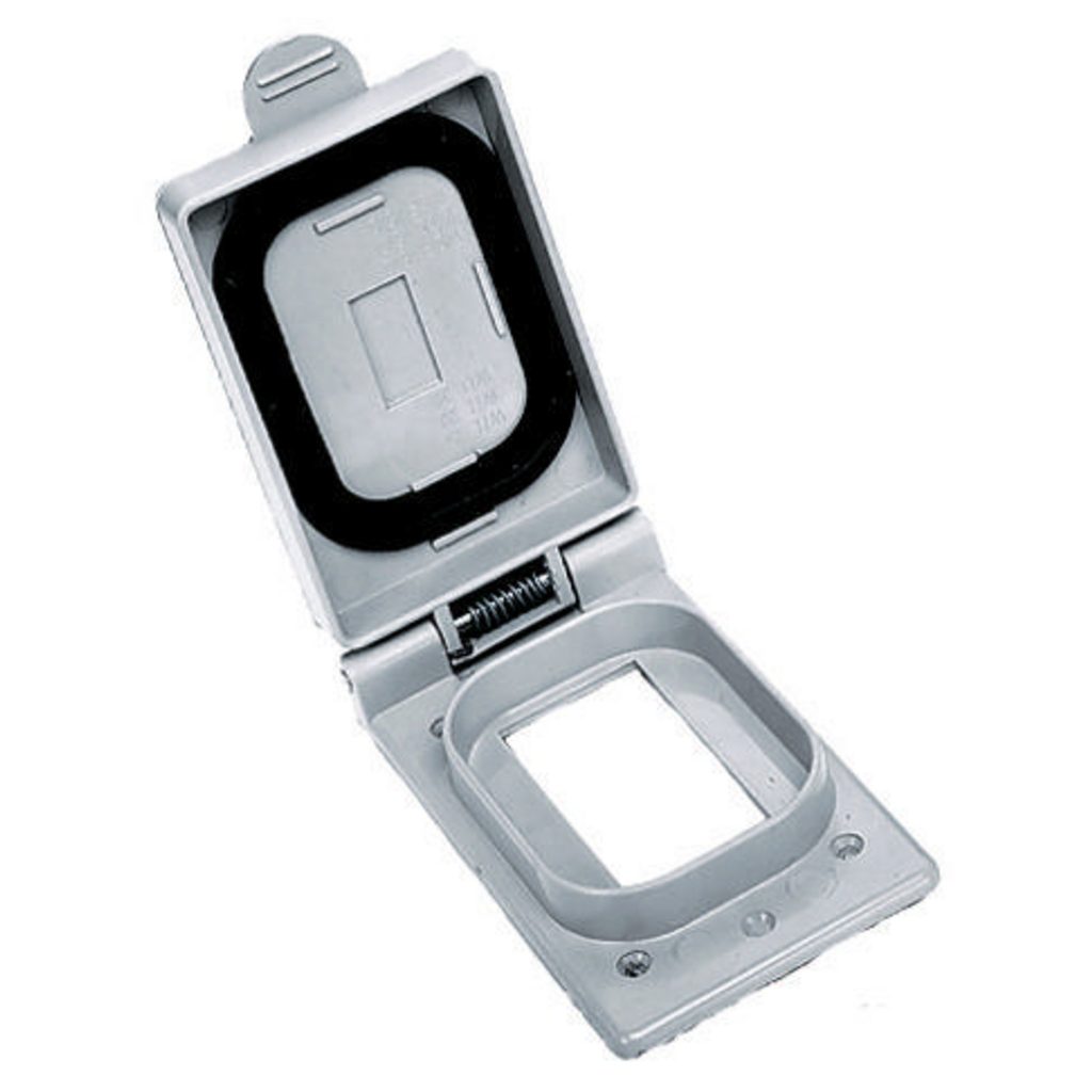 Product image for Hubbell CWP26CR Gray PVC Receptacle Weatherproof Lift Cover