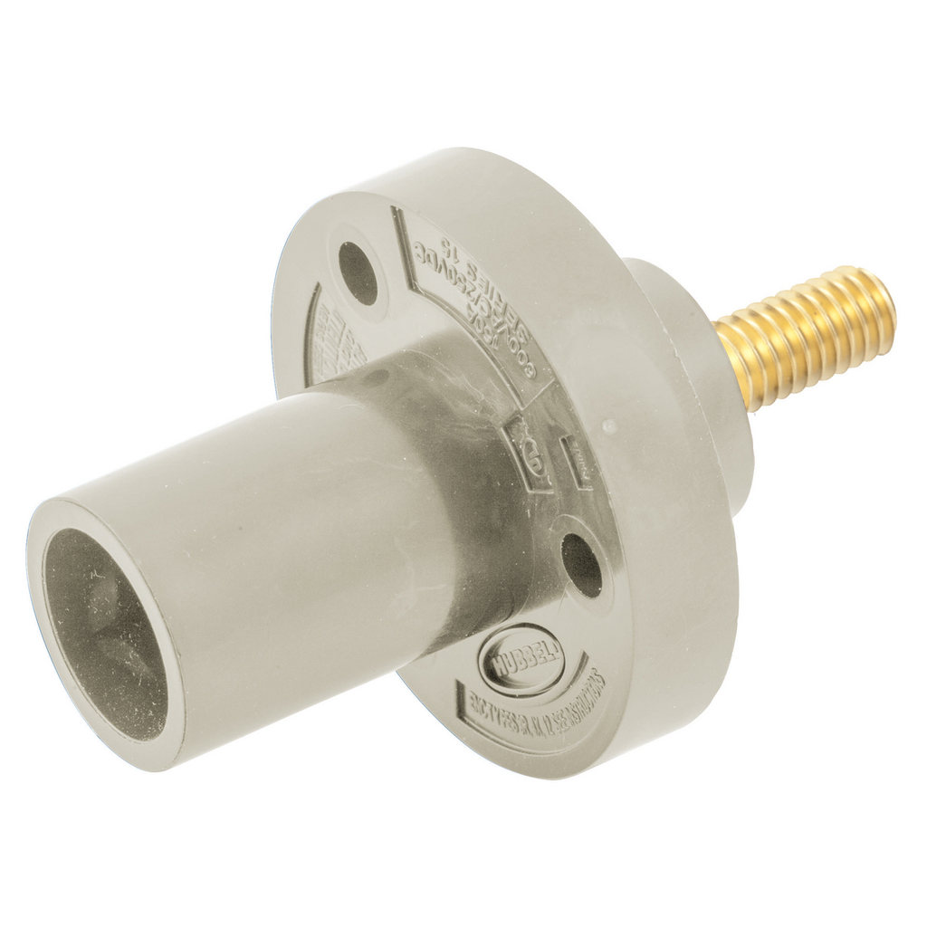 Product image for Hubbell HBL15MRSW SINGLE POLE SER 15 INLET, STUD, 150A, WH
