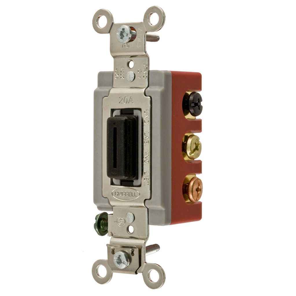 Product image for Hubbell HBL1386L 20 Amp 120/277 VAC DPDT Locking Toggle Switch