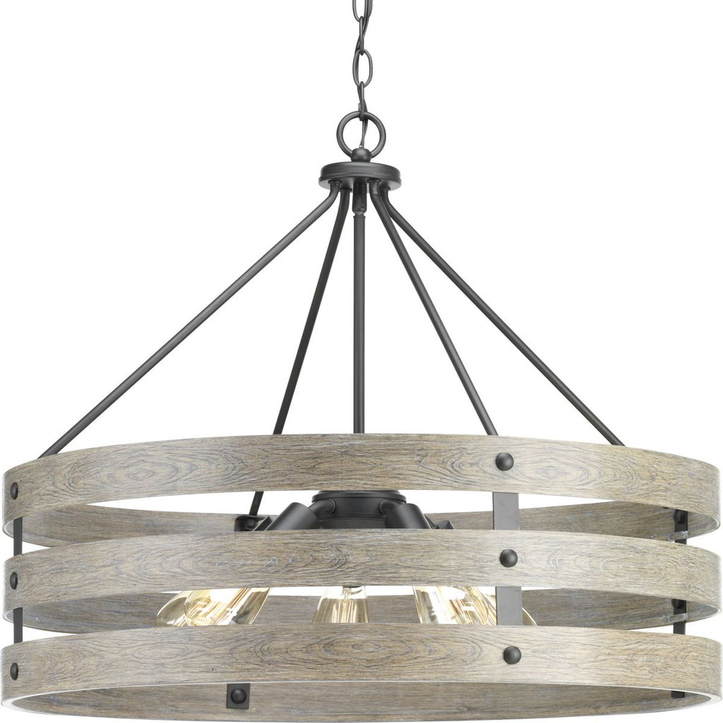 Product image for Progress P500090-143 Gulliver Collection Five-Light Graphite Coastal Pendant Light