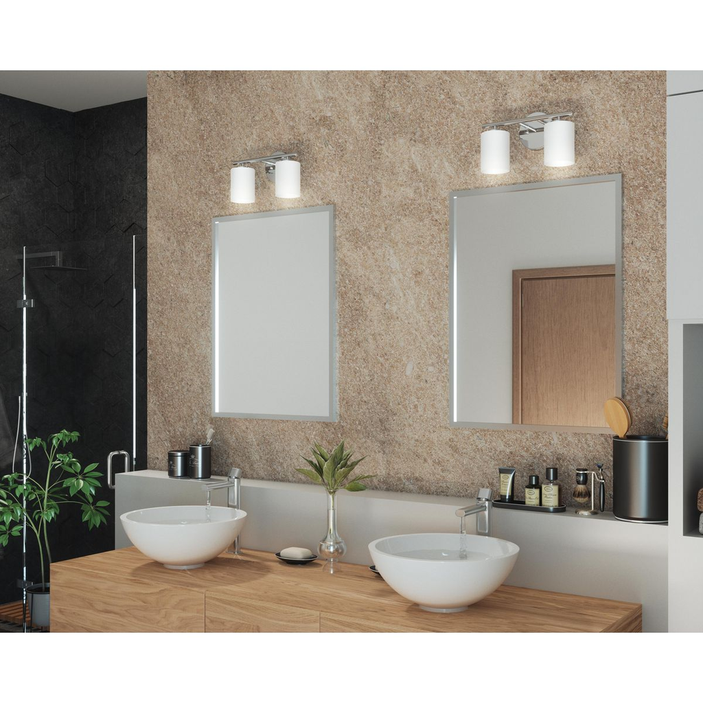 Two-Light Polished Nickel bath and vanity light