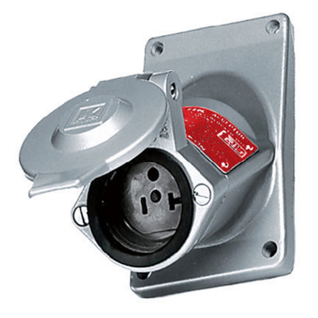 Product image for Hubbell UGRO20231 20 Amp 125 Volt 2-Pole 3-Wire NEMA 5-20R Metallic Straight Blade Receptacle