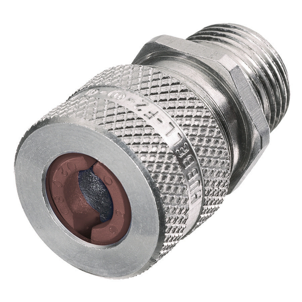 Product image for Hubbell SHC1026 1/2 Inch Male Threaded 0.5 to 0.63 Inch Machined Aluminum Straight Cord Connector