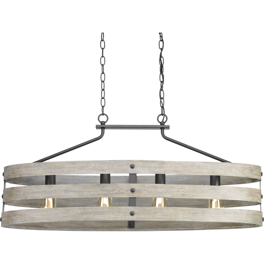 Product image for Progress P400097-143 Gulliver Collection Four-Light Graphite Coastal Linear Chandelier Light